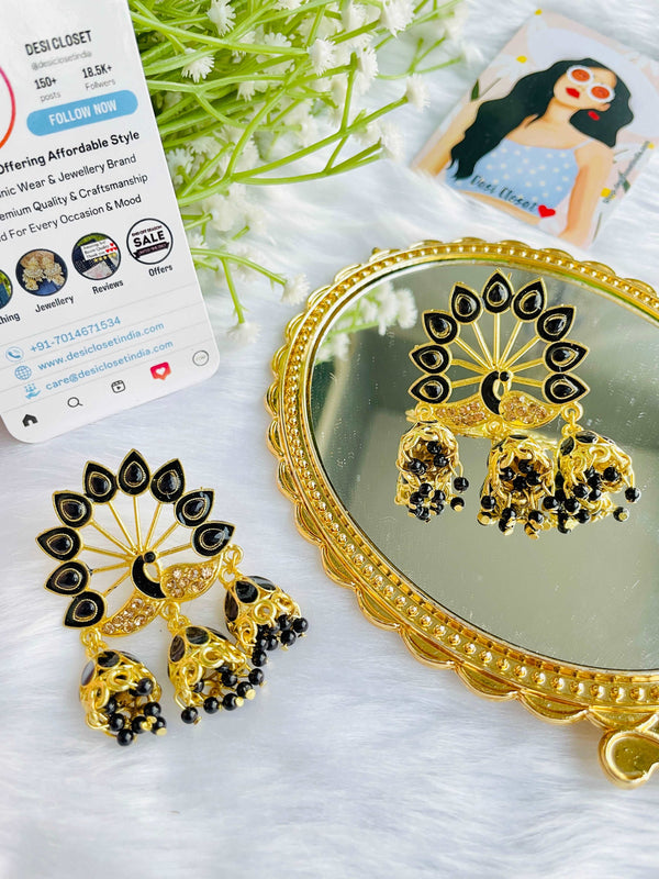 Black Mor Tri-Jhumki - Desi Closet
