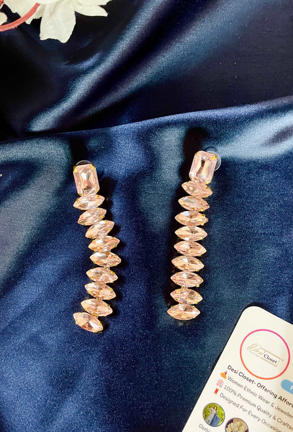 Iconic Peach Crystal Drops - Desi Closet