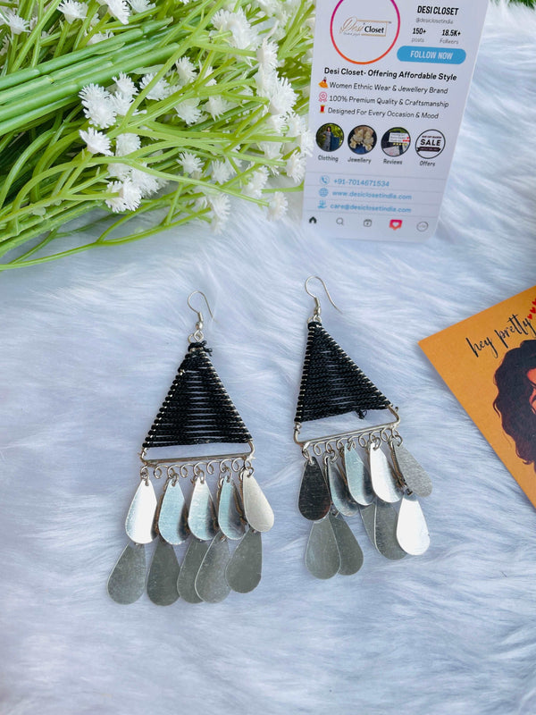 Black Thread Tie Leaf Drop - Desi Closet