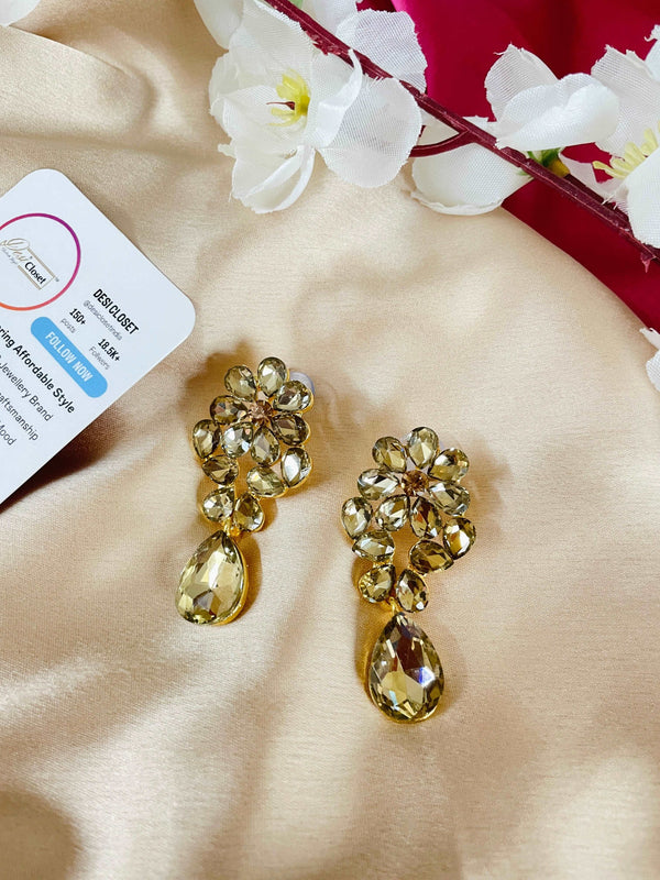 Gold Crystal Flowers - Desi Closet