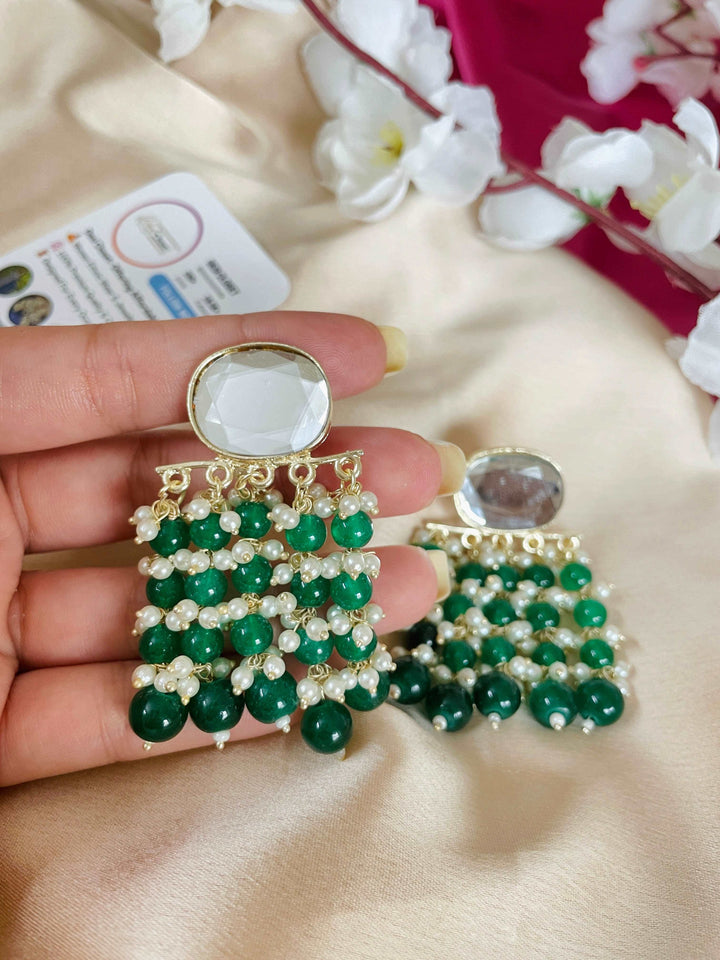 Crystal Green Curtain Beads - Desi Closet