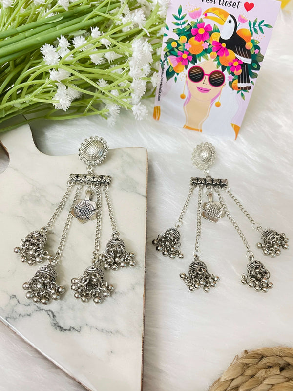 Quad Flower Danglers - Desi Closet