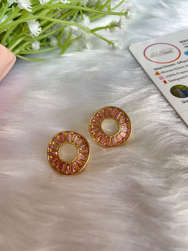 Pink Wheel Studs - Desi Closet