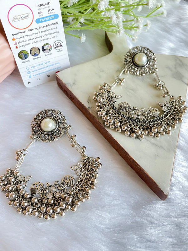 Handcrafted Oxidised Chandbali - Desi Closet