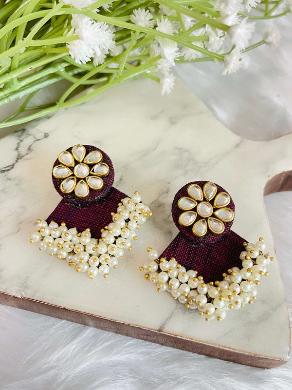 Fabric Wine Diamond Drop - Desi Closet