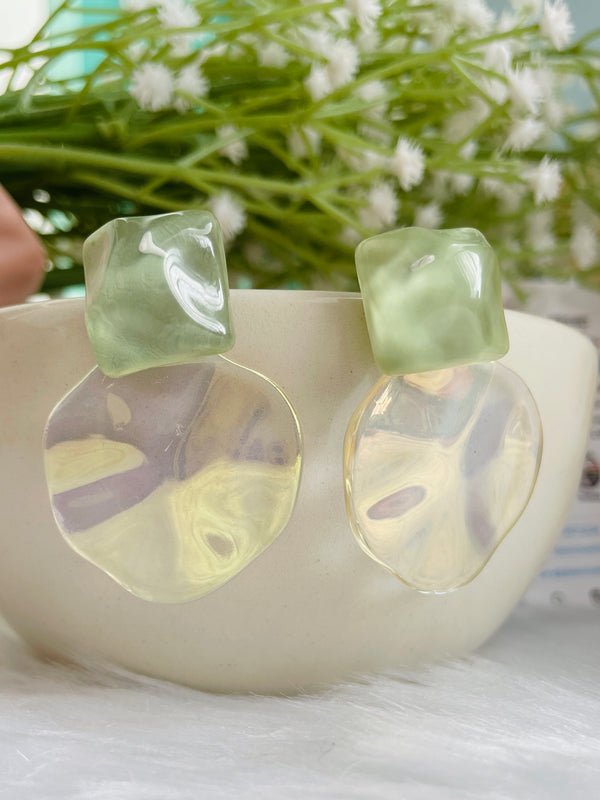 Transi Dual Green Earrings - Desi Closet