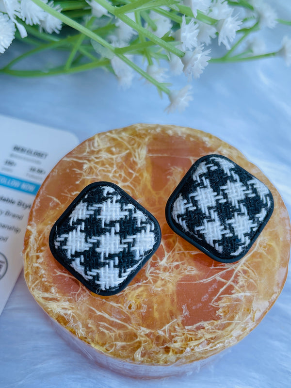 Textured Black Studs - Desi Closet