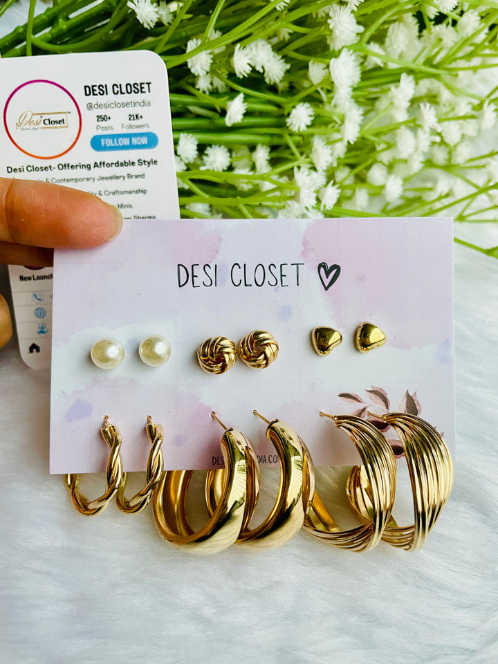 Multi 6 Earrings Card 2 - Desi Closet