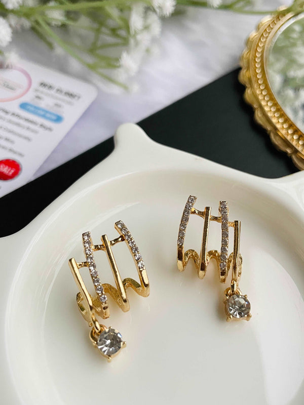 Gold Cage Cuff Earrings - Desi Closet