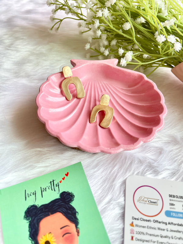 Rainbow Cutter Gold Earrings - Desi Closet