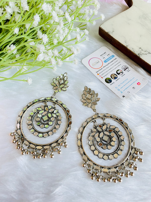 Shine Star Mirror Chandbali - Desi Closet