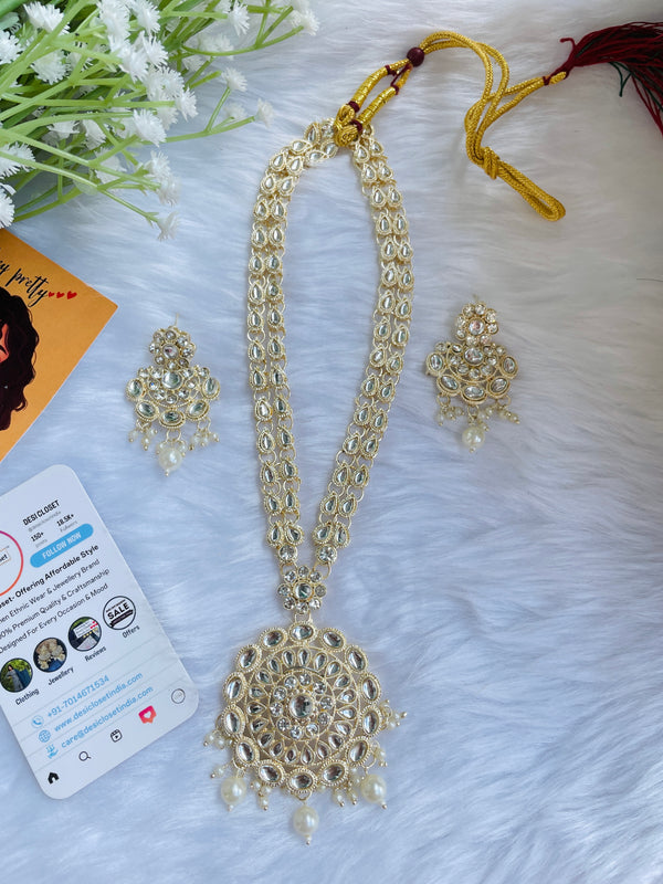 Round Long Jadau Maala - Desi Closet