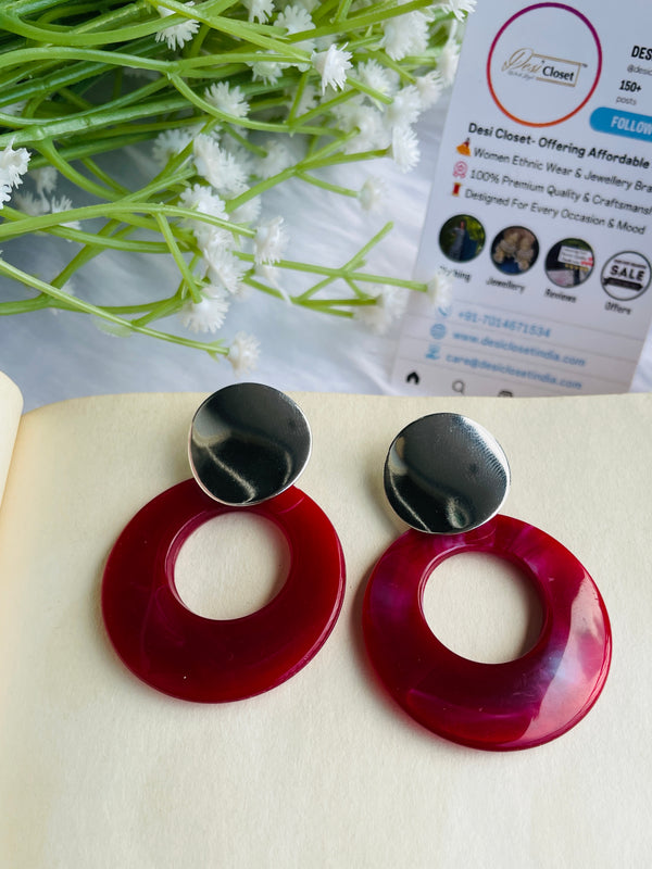 Weightless Acrylic Maroon Drop - Desi Closet