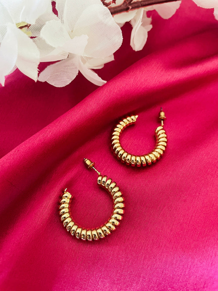 Shiny Gold Hoops - Desi Closet