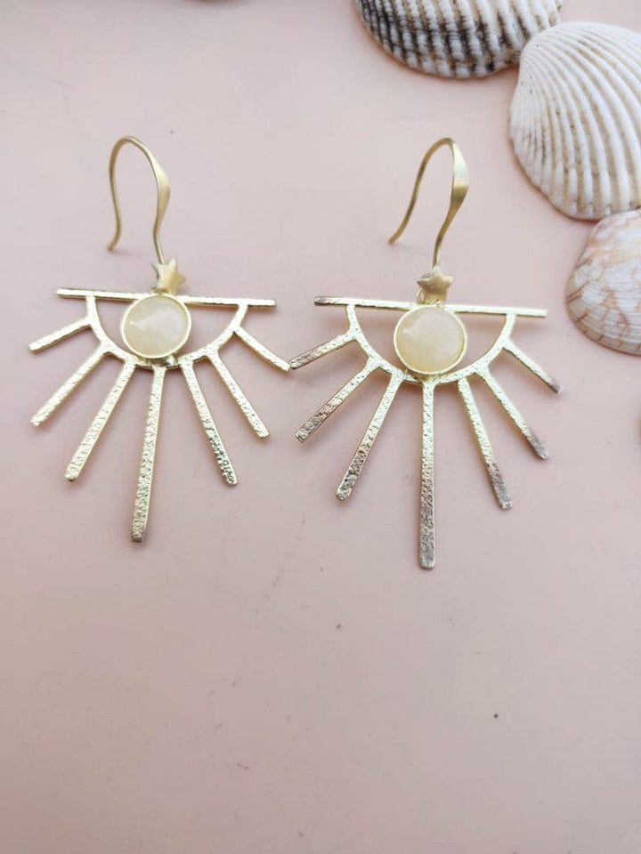 Quirky Lashes Brass Earrings - Desi Closet