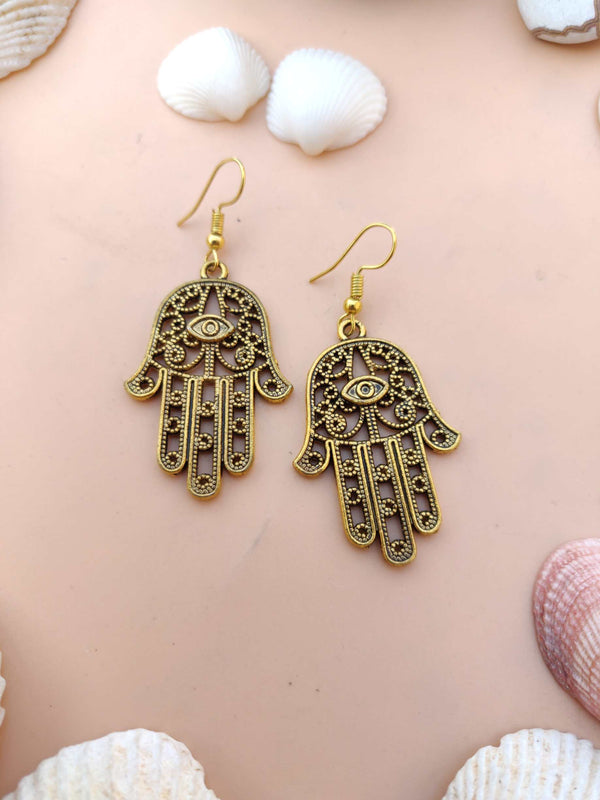 Lucky Hamsa Hands Earrings - Desi Closet