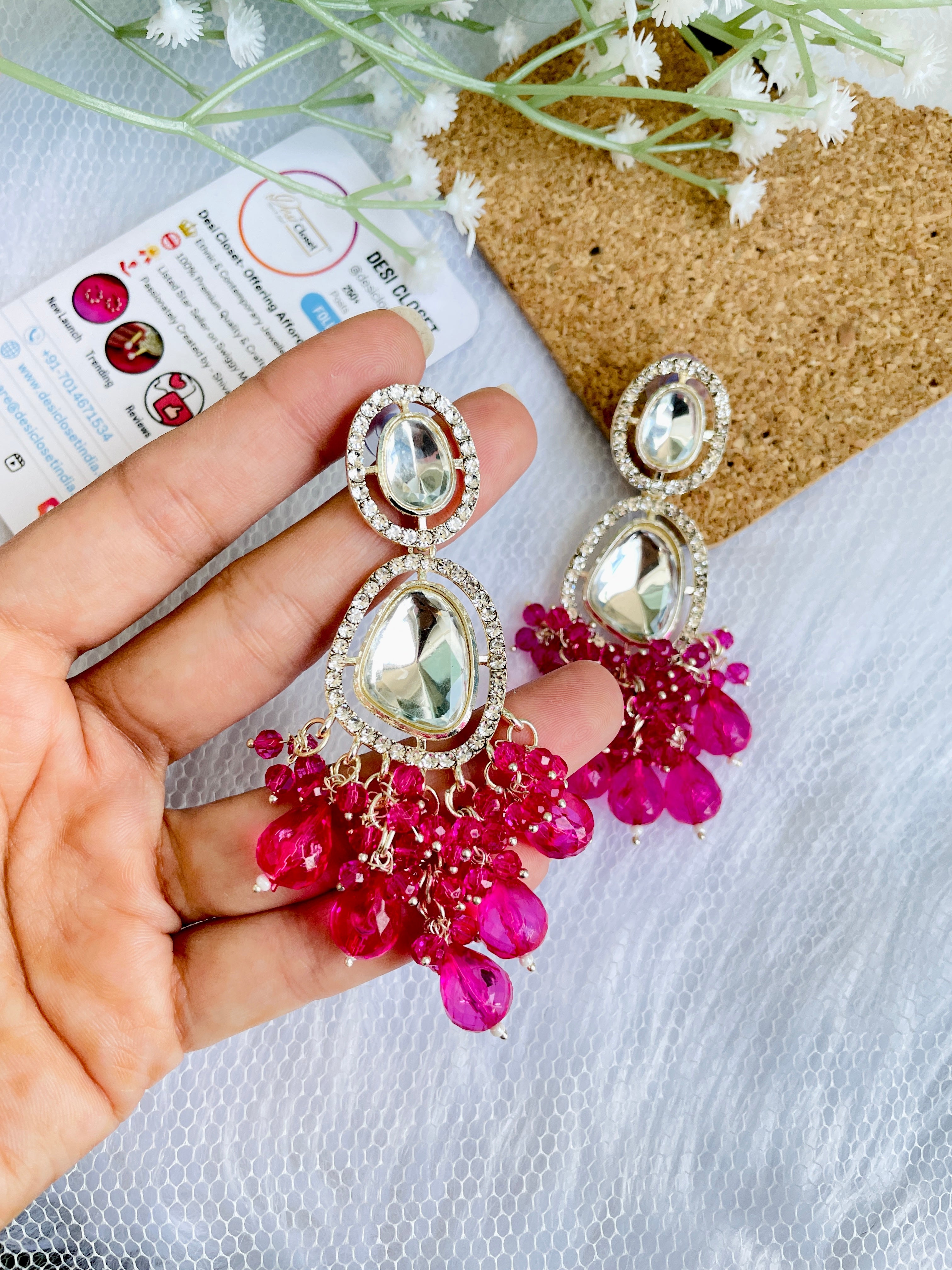 Ruby Premium Indian Earrings - Desi Closet