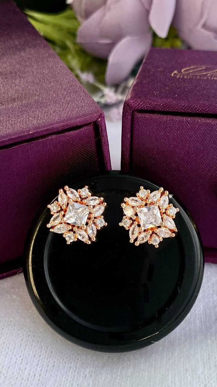 AD Rose Gold Studs - Desi Closet