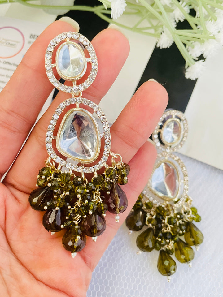 Olive Premium Indian Earrings - Desi Closet