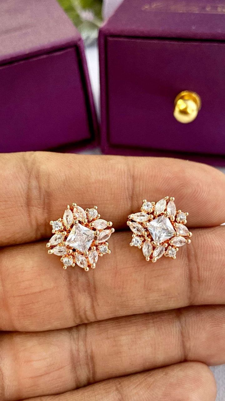 AD Rose Gold Studs - Desi Closet