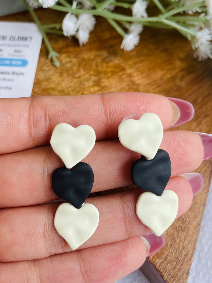 Raw Black & White Hearts - Desi Closet