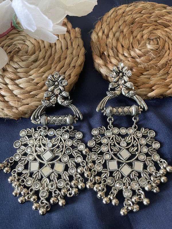 Silver Mirror Long Latkans - Desi Closet