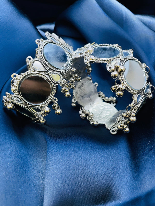 Stylish Mirror Work Adjustable Kada - Desi Closet