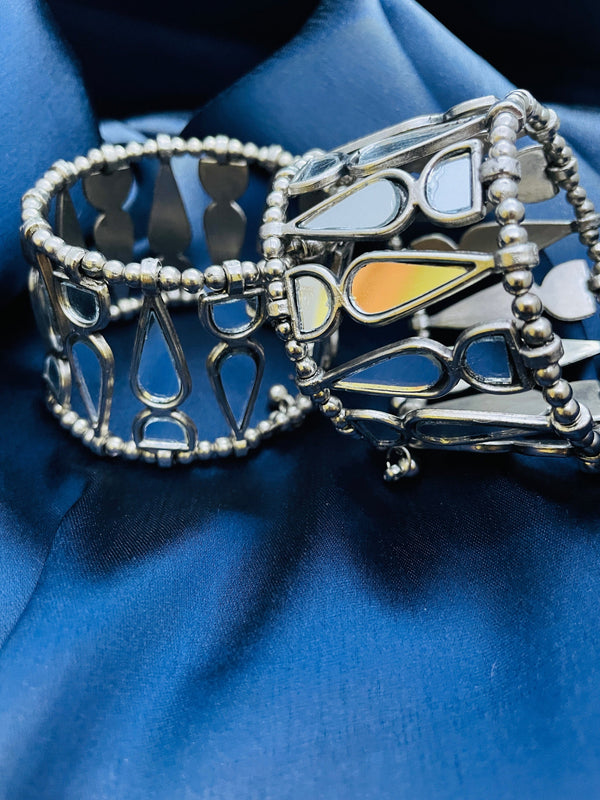 Traditional Mirror Work Adjustable Kada - Desi Closet