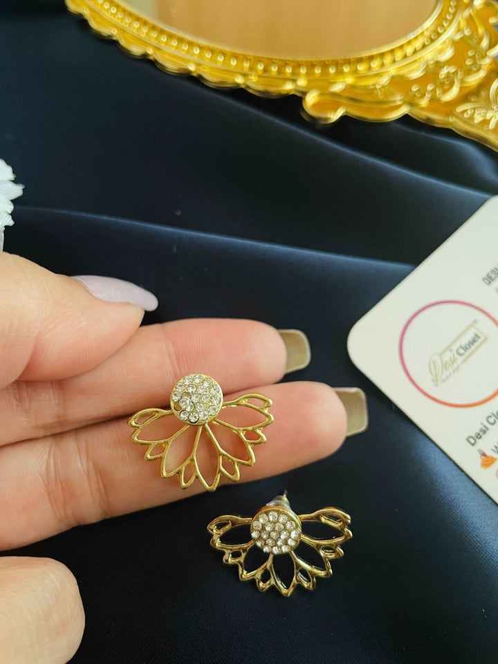 Half Flower Studs - Desi Closet