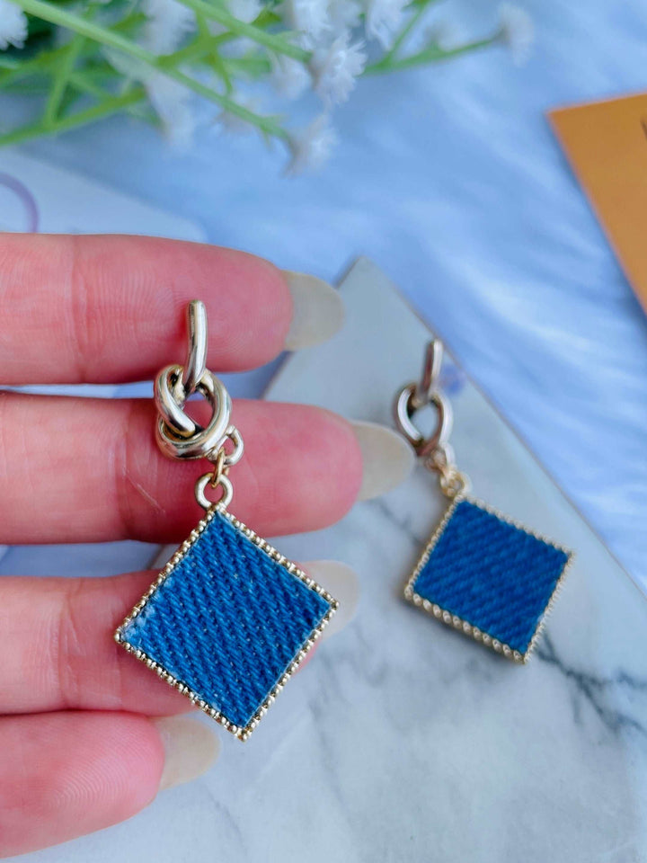 Denim Knot Studs - Desi Closet