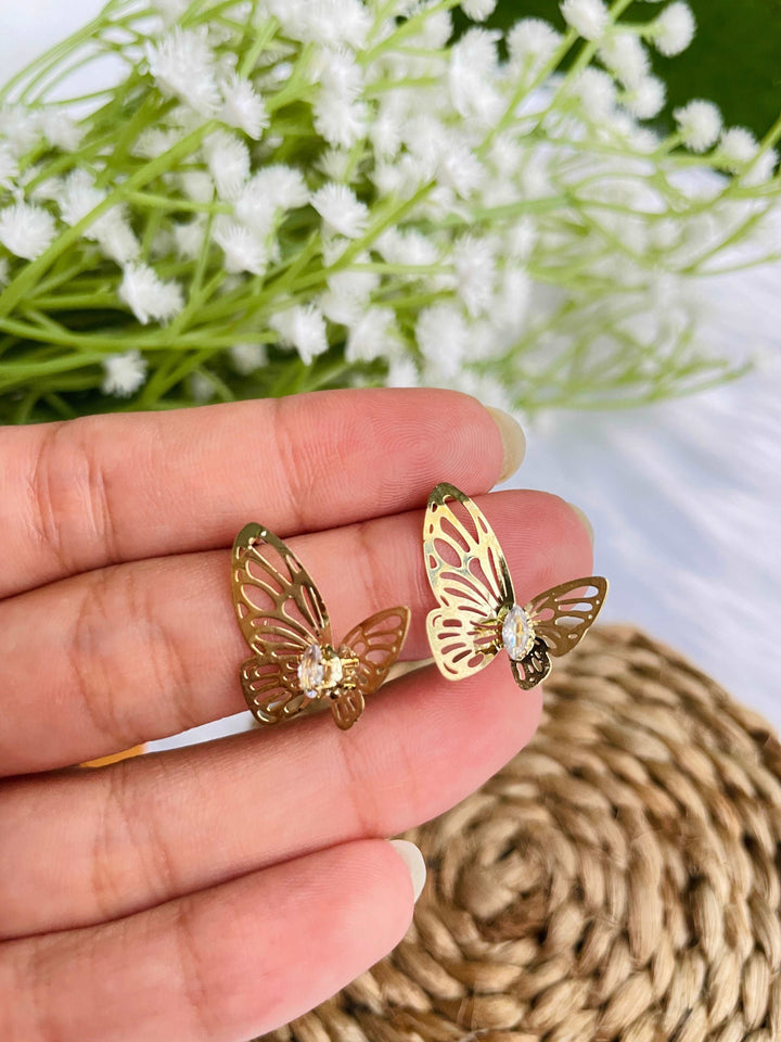 Dainty Butterfly Studs - Desi Closet