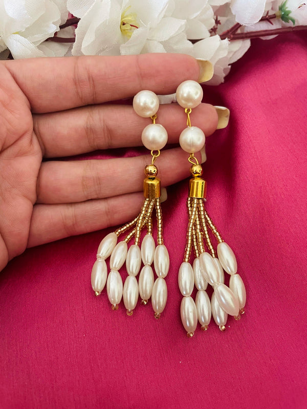 Multi Pearl Danglers - Desi Closet