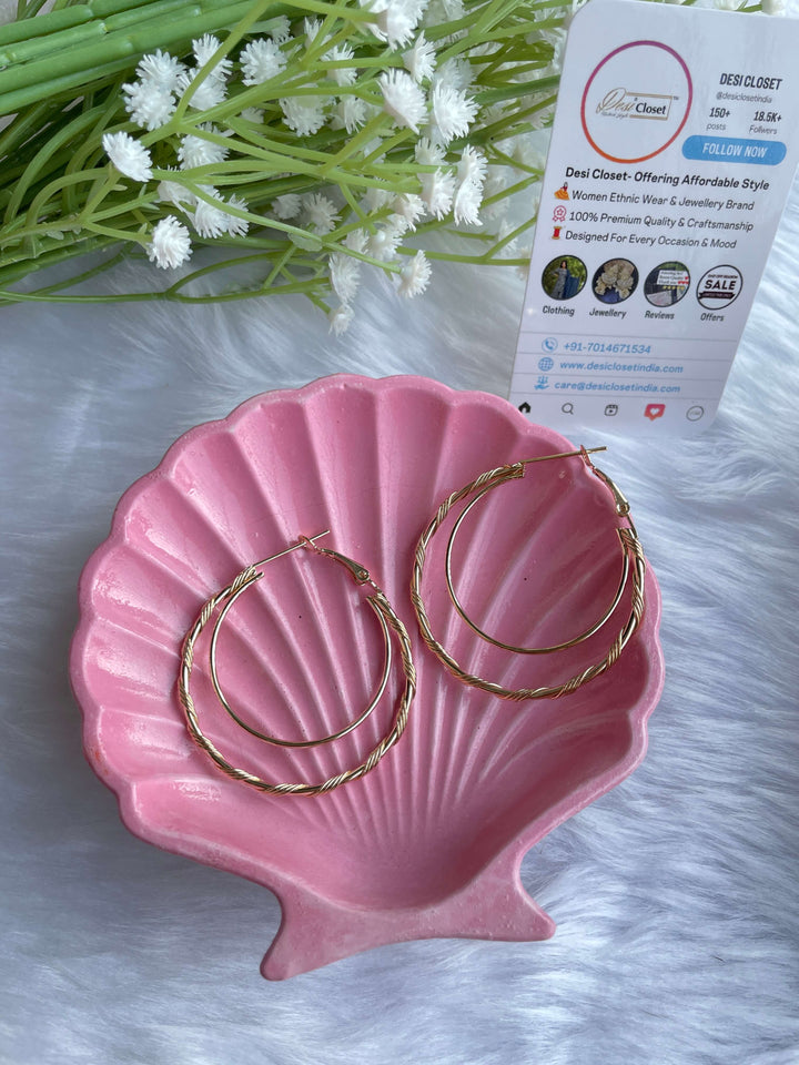 Golden Double Hoops - Desi Closet