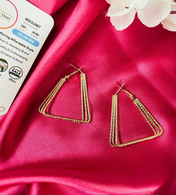 Shiny Triangle Hoops - Desi Closet