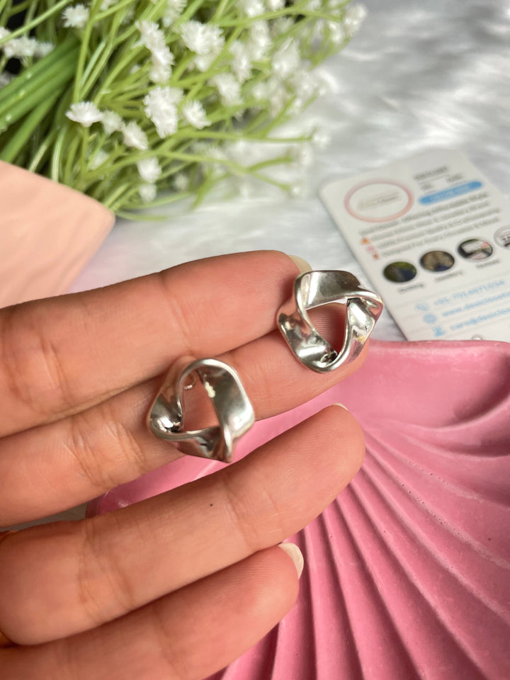 Silver Mould Studs - Desi Closet