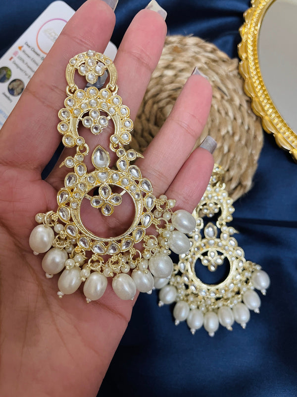 Popular Big Kundan Earrings - Desi Closet