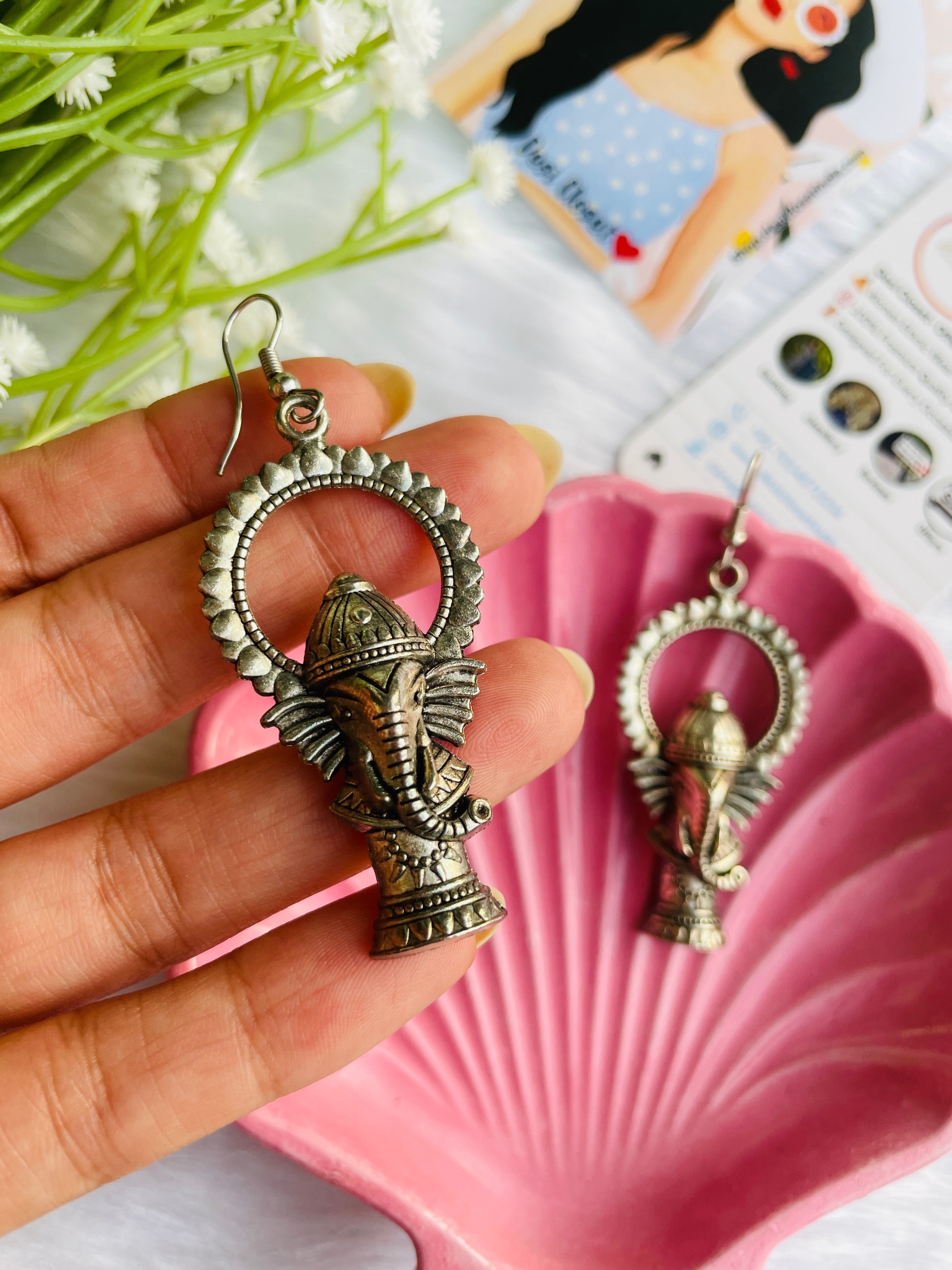 Needle Ganesha Earrings - Desi Closet