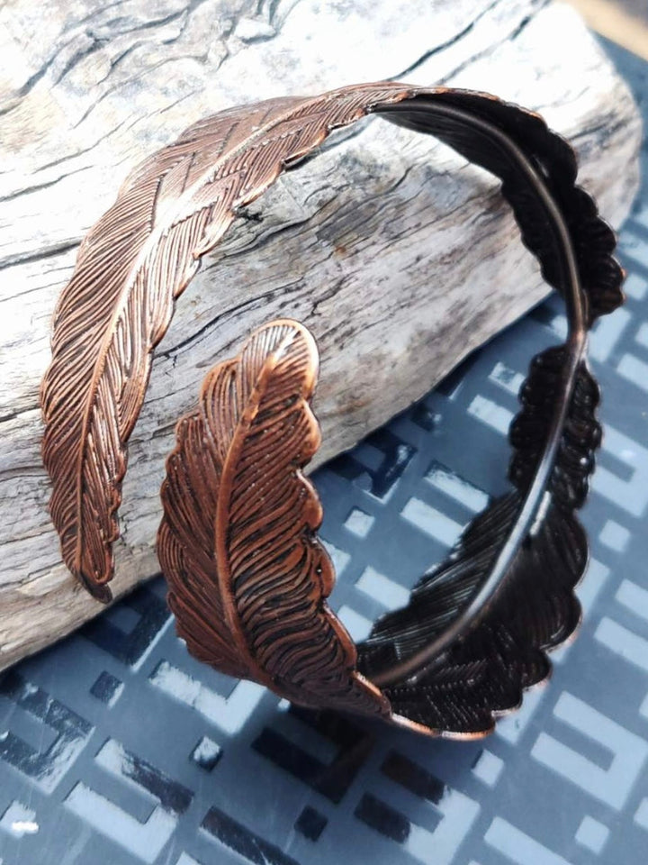 Rose Gold Leafy Adjustable Bracelet - Desi Closet