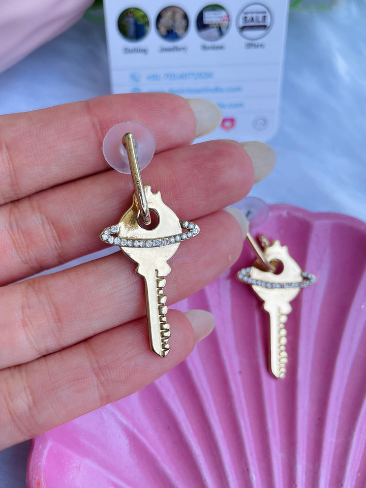 Key to your Heart Earrings - Desi Closet