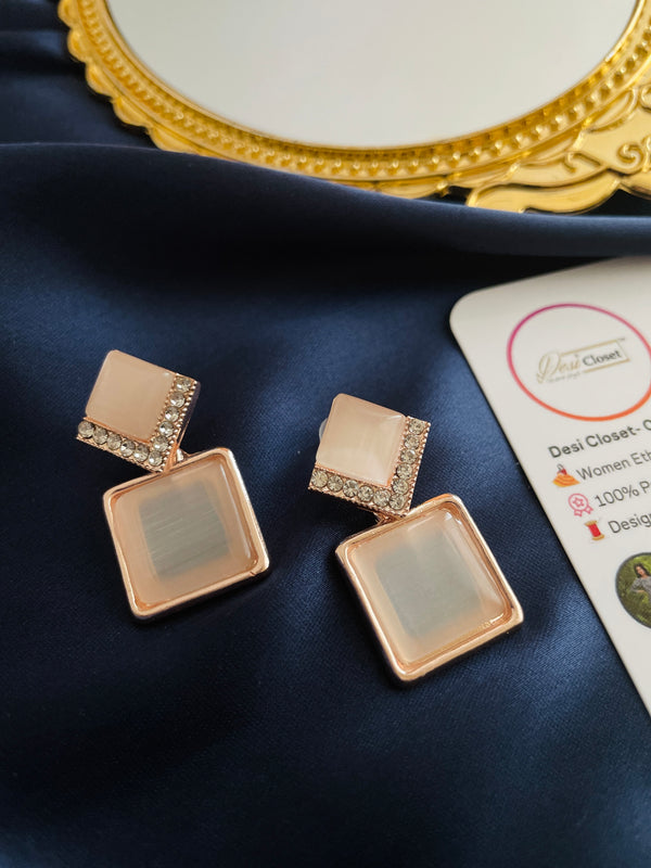 Stone Double Studs - Desi Closet